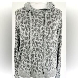 NWT‎ Rails Murray Pullover Hoodie in Grey Leopard  Size Large